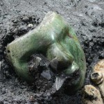 A detailed green stone mask unearthed beneath Mexico's Pyramid of the Sun may be a portrait of a specific individual. CREDIT: INAH