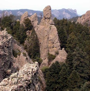 Famous rock formations in the mountains of Pachuca