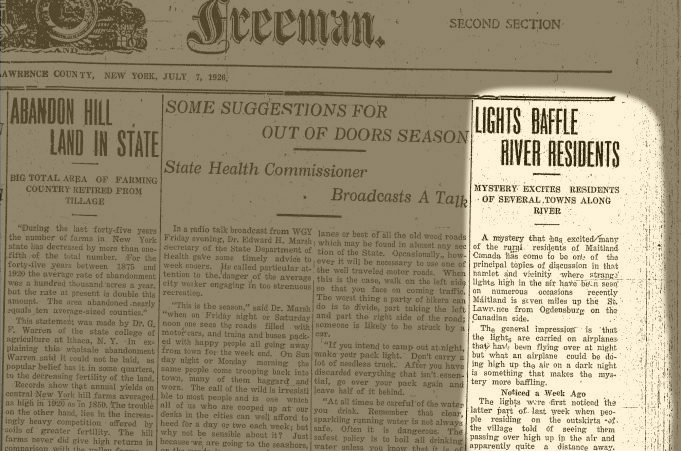 Maitland UFO Lights: A Close Encounter In 1926